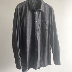 Muji - Men's flannel shirt - charcoal grey - L